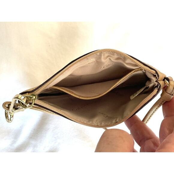 Calvin Klein Clutch Wristlet Champagne Color NWOT 7" x 4" - Picture 3 of 4